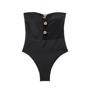 Body moulant noir sexy – épaules dénudées